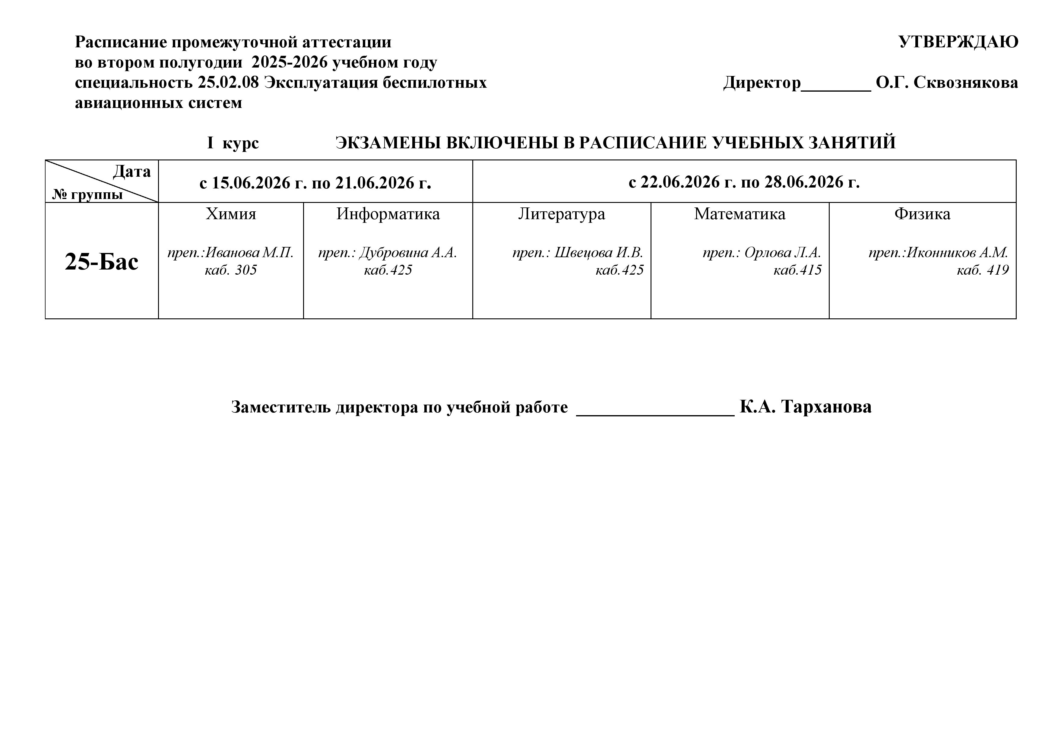 Экзамены 25 26 2 полугодие 12